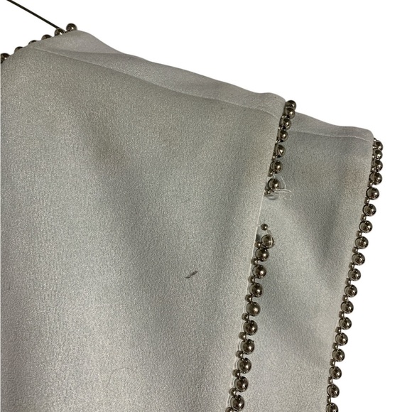 Elliatt Mint Green V Neck Beaded Detail Zip Back Scallop Front Pocket Dress SZ L - Picture 11 of 11